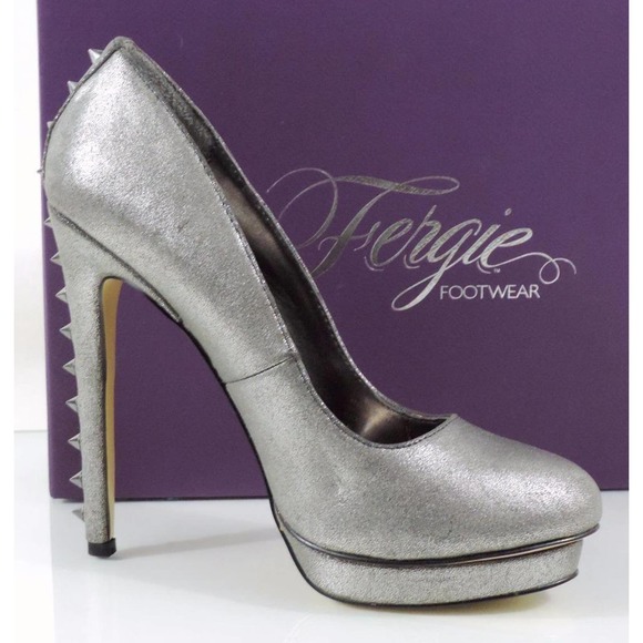 Fergie Nicki Studded Platform Heels Dress Pump Graphite Grey Size 7 - Picture 3 of 8